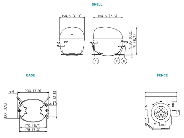 Компрессор EMX6210U 220-240V 50Hz  EMBRACO 51330096099ZS