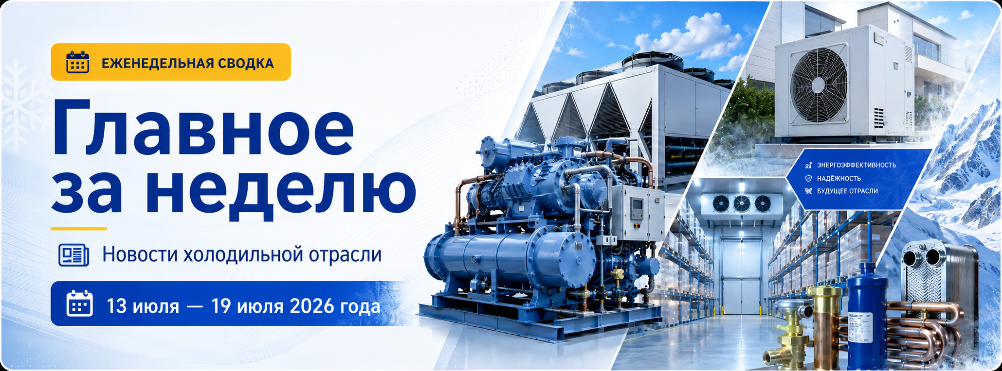 Главное за неделю — новости холодильной отрасли: 13–19 июля 2026 года Главное за неделю — новости холодильной отрасли: 13–19 июля 2026 года