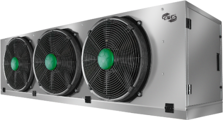 Воздухоохладитель кубический CWC OC-M504C55 среднетемпературный 250.4 м² шаг ламели 5.5 мм с ТЭН без вентиляторов 4×500 мм