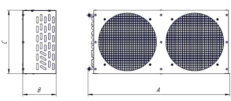Воздушный конденсатор CWC L-252C(W) 10.4 м² с 2 вентиляторами Weiguang 250 мм