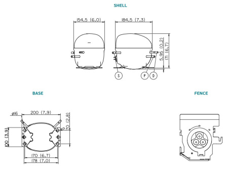 Компрессор EMX6210U 220-240V 50Hz  EMBRACO 51330096099ZS