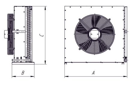 Воздушный конденсатор CWC M-63(W) 11.22 кВт 24 м² с 1 вентилятором Weiguang 450 мм