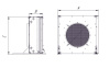 Воздушный конденсатор CWC H-501A(E~3Δ) 13.7 кВт 20.3 м² с 1 вентилятором Ebmpapst 500 мм
