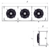 Воздухоохладитель кубический CWC OC-L402B7 низкотемпературный 43 м² шаг ламели 7 мм с ТЭН без вентиляторов 2×400 мм