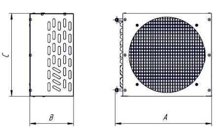 Воздушный конденсатор CWC L-301D(W) 8.7 м² с 1 вентилятором Weiguang 300 мм