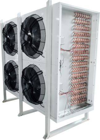 Воздухоохладитель шоковой заморозки CWC SF-504E 7T 163 м² шаг ламели 7 мм с ТЭН без вентиляторов 4×500 мм