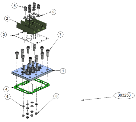 Комплект клемм KIT PIASTRA MORSETTIERA "SP4/6/8-B-S" 303258 RefComp
