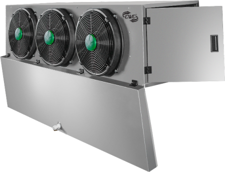 Воздухоохладитель кубический CWC OC-SL633B10 сверхнизкотемпературный 146.4 м² шаг ламели 10 мм с ТЭН без вентиляторов 3×630 мм