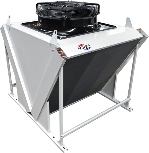 Воздушный конденсатор V-образный CWC V-911B(E) 84.8 кВт 186.2 м² с 1 вентилятором Ebmpapst 910 мм