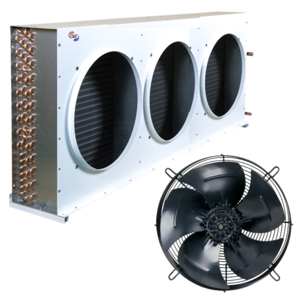 Воздушный конденсатор CWC M-633D-01(W) 264 м² с 3 вентиляторами Weiguang 630 мм