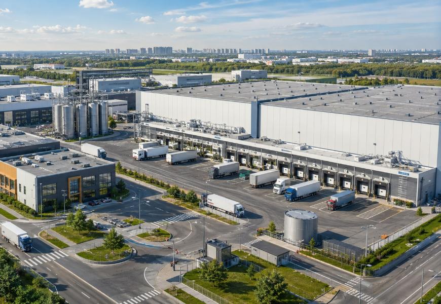 Пищевой производственный кластер с холодильными камерами в Подмосковье
